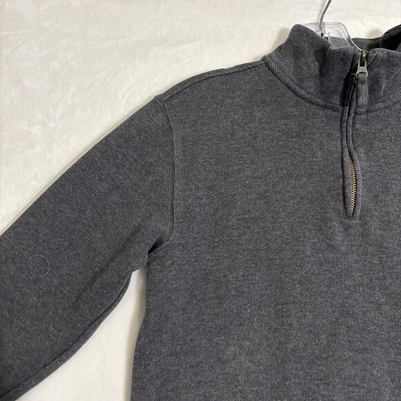 Polo Ralph Lauren Boy's Large 14-16 Gray 1/4 Zip Pullover Sweater Pony Logo - Picture 2 of 14
